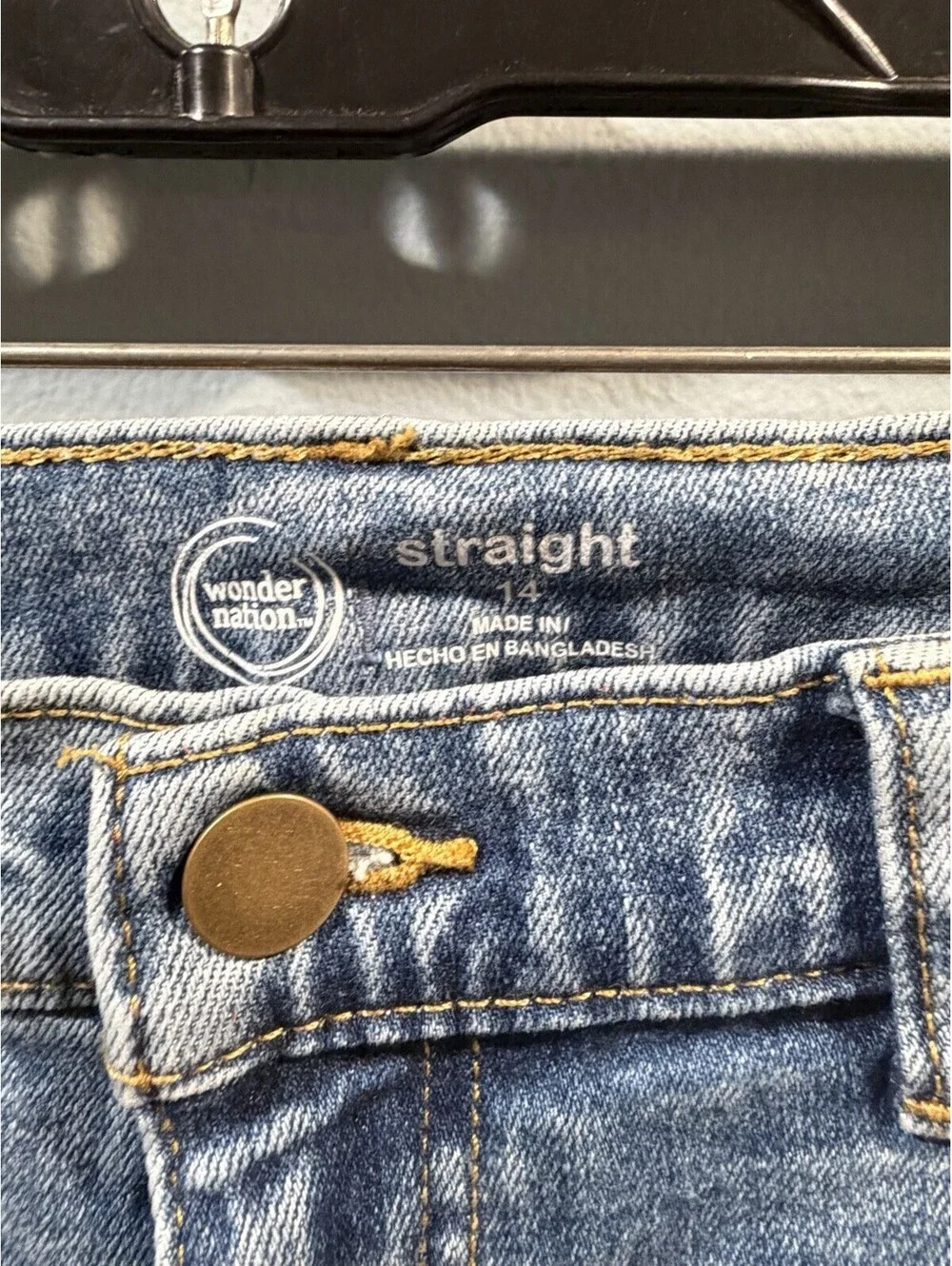 Youth Girls Wonder Nation Straight Jean Size 14 Blue